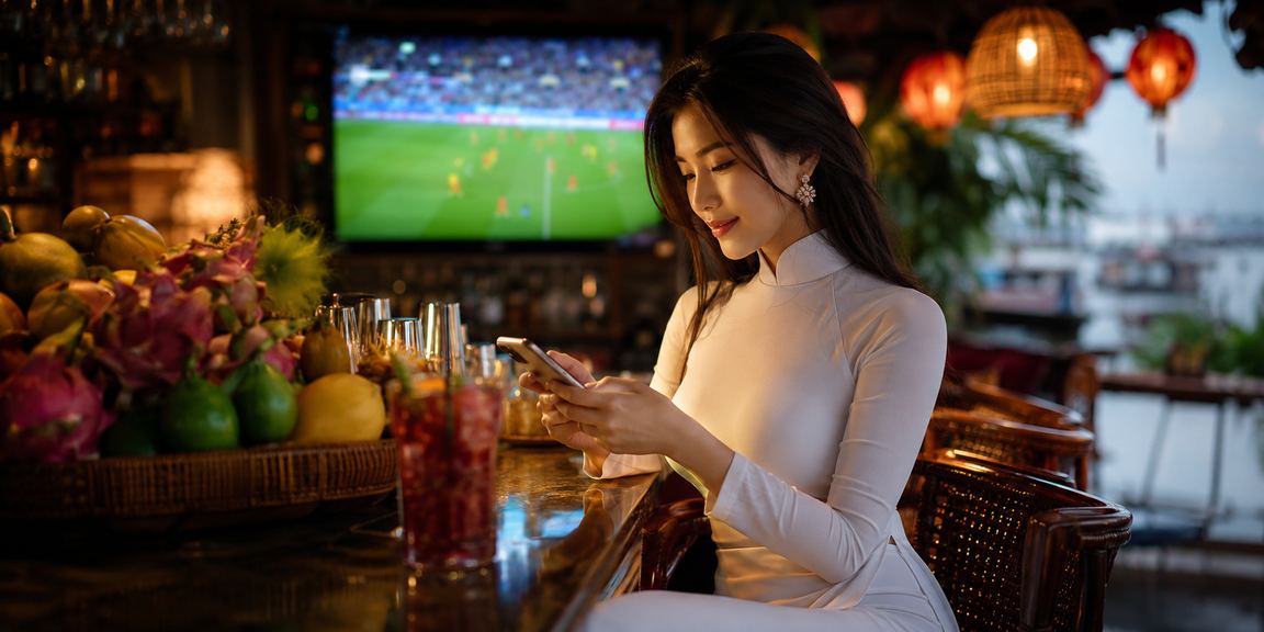 Máy đánh bạc Mekong với áo dài truyền thống